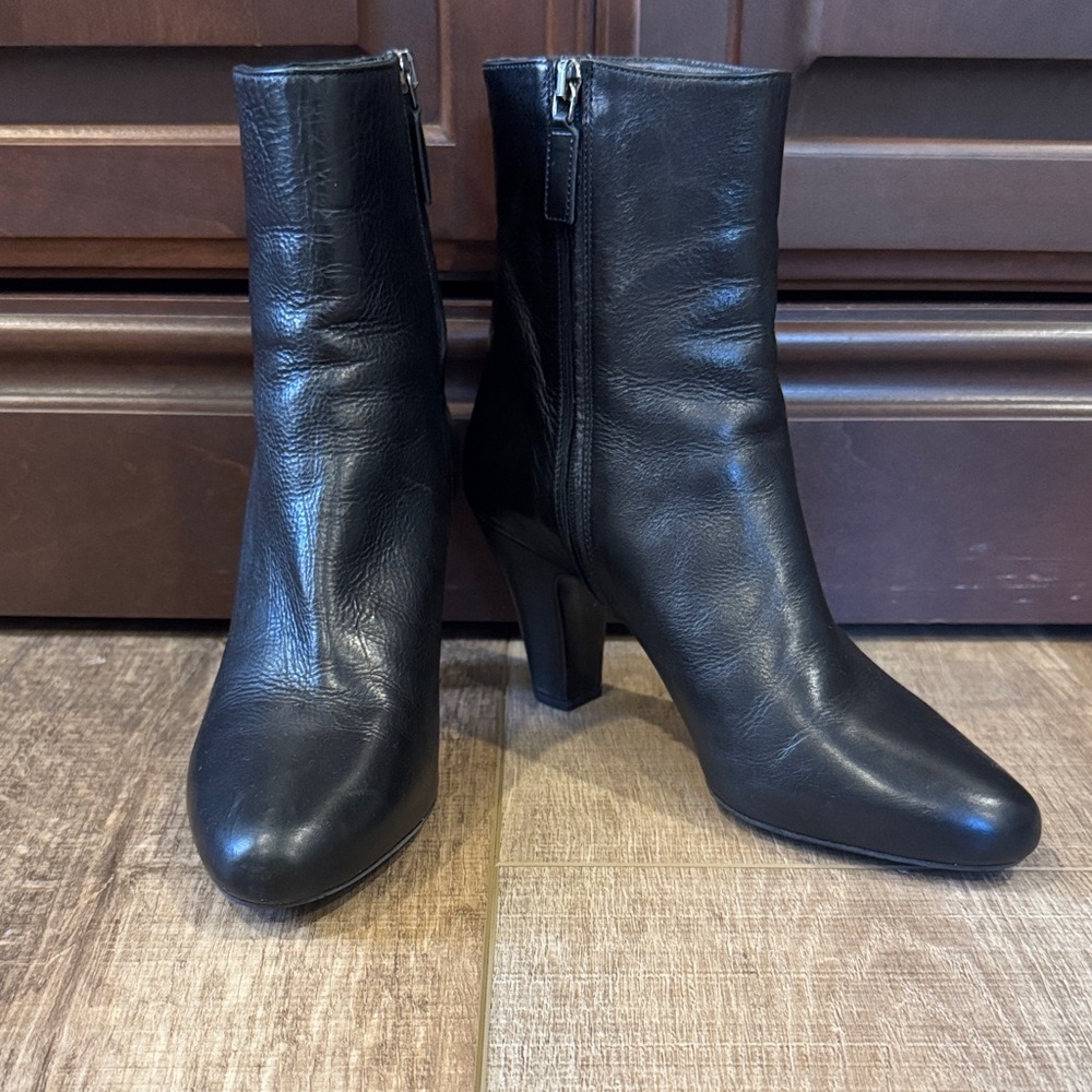 Prada Black Leather Ankle Boots